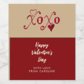  geïnspireerde XXOO handgeschreven Valentijn Wijn Etiket (Enkel label)