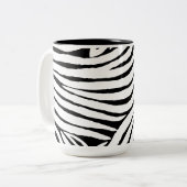 Geïnspireerde Zebra afdrukken Tweekleurige Koffiemok (Voorkant links)