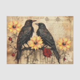  geïnspireerde zonnebloemen rode rozen raven tissuepapier