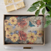  geïnspireerde zonnebloemen rode rozen raven tissuepapier (Geschenk)