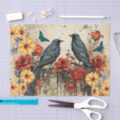  geïnspireerde zonnebloemen rode rozen raven tissuepapier (Craft)