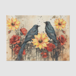  geïnspireerde zonnebloemen rode rozen raven tissuepapier