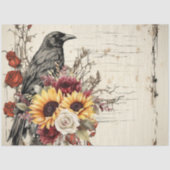  geïnspireerde zonnebloemen rode rozen raven tissuepapier (Voorkant)