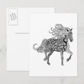 Geïnspireerde zwarte paarden briefkaart (Voorkant / Achterkant)