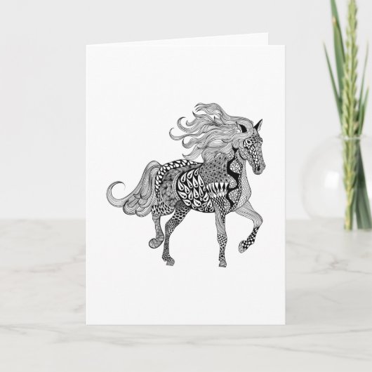 Geïnspireerde zwarte paarden kaart (Voorkant)