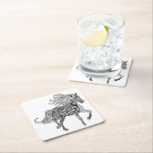 Geïnspireerde zwarte paarden kartonnen onderzetters (Insitu)