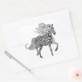 Geïnspireerde zwarte paarden vierkante sticker (Envelop)