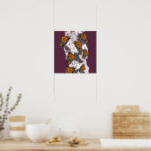 Geïnspireerde zwarte vlinders Oranje Violet Poster (Keuken)