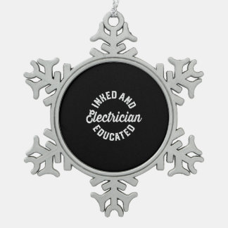 Geïntegreerd en elektricien geschoold geschenk tin sneeuwvlok ornament