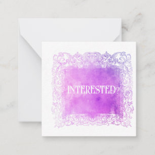 *~* GEÏNTERESSEERD? Relatie AP63 Platte Nota Kaart Notitiekaartje