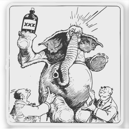 Geïntoxiceerde olifant sticker (Voorkant)