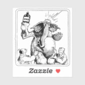 Geïntoxiceerde olifant sticker (Vel)