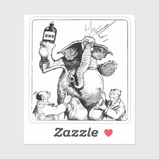 Geïntoxiceerde olifant sticker (Vel)