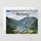 Geiranger fjord begroetings briefkaart (Voorkant / Achterkant)