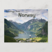 Geiranger fjord begroetings briefkaart (Voorkant)
