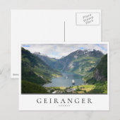 Geiranger fjord in Noorwegen Briefkaart (Voorkant / Achterkant)