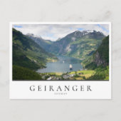 Geiranger fjord in Noorwegen Briefkaart (Voorkant)