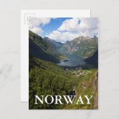 Geiranger Fjord landschap, Noorwegen Briefkaart (Voorkant / Achterkant)