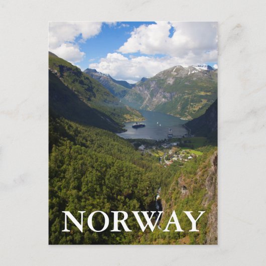 Geiranger Fjord landschap, Noorwegen Briefkaart (Voorkant)