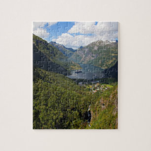 Geiranger Fjord landschap, Noorwegen Legpuzzel