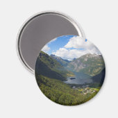 Geiranger Fjord landschap, Noorwegen Magneet (Voorkant / Achterkant)