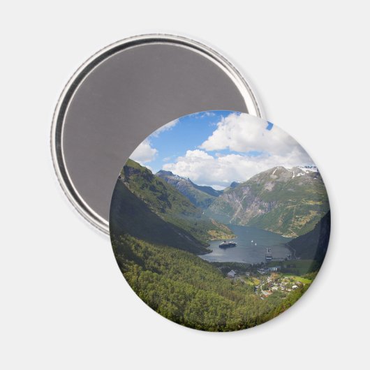 Geiranger Fjord landschap, Noorwegen Magneet (Voorkant / Achterkant)