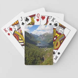 Geiranger Fjord landschap, Noorwegen Pokerkaarten