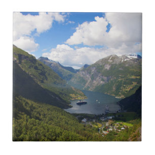 Geiranger Fjord landschap, Noorwegen Tegeltje