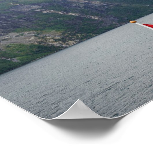 Geiranger fjord met poster onder Noorse vlag (Hoek)