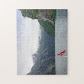 Geiranger fjord met puzzel onder Noorse vlag Legpuzzel (Verticaal)