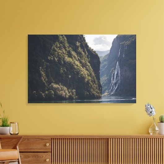 Geiranger Fjord Noorwegen Canvas Afdruk (Insitu (Woonkamer))