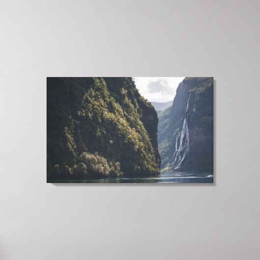 Geiranger Fjord Noorwegen Canvas Afdruk (Voorkant)