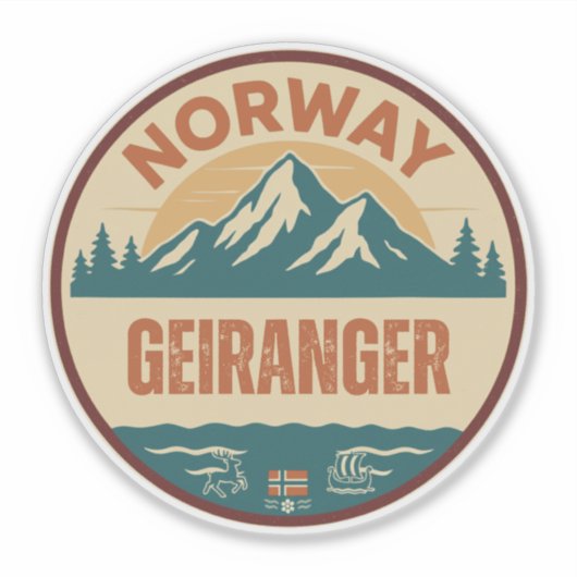 Geiranger, Noorwegen Norway Sticker (Voorkant)
