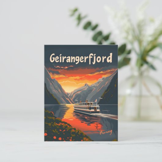 Geirangerfjord  kunst briefkaart (Staand voorkant)