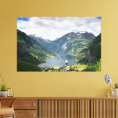 Geirangerfjord landschap canvas (Insitu (Woonkamer))