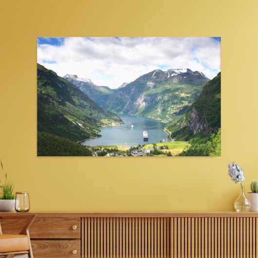 Geirangerfjord landschap canvas (Insitu (Woonkamer))