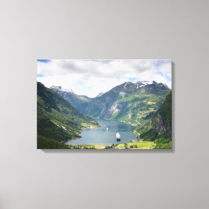 Geirangerfjord landschap canvas afdruk