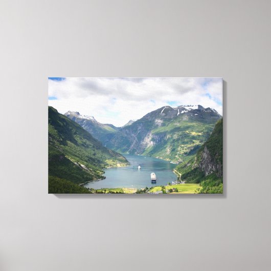 Geirangerfjord landschap canvas afdruk (Voorkant)
