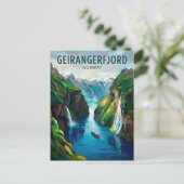 Geirangerfjord Noorwegen Briefkaart (Staand voorkant)