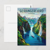 Geirangerfjord Noorwegen Briefkaart (Voorkant / Achterkant)