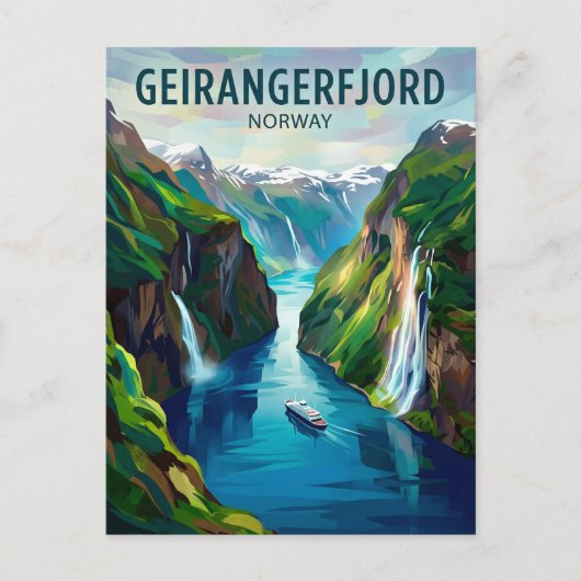 Geirangerfjord Noorwegen Briefkaart (Voorkant)