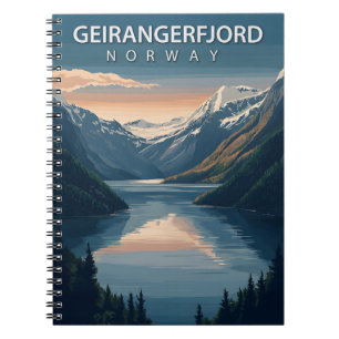Geirangerfjord Noorwegen Scandinavië Vintage Trave Notitieboek