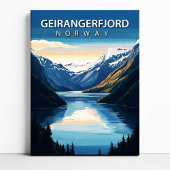 Geirangerfjord Norway Travel Canvas Wall Art Afdruk