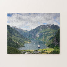 Geirangerfjord uitzicht in Noorwegen puzzel