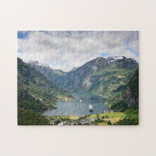 Geirangerfjord uitzicht in Noorwegen puzzel (Horizontaal)
