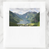 Geirangerfjord uitzicht in Noorwegen rechthoekige Sticker (Tas)