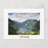 Geirangerfjord uitzicht in Noorwegen witte grenska Briefkaart (Voorkant)