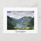 Geirangerfjord uitzicht witte grenskaart briefkaart (Voorkant)