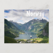 Geirangerfjord witte tekst briefkaart (Voorkant)