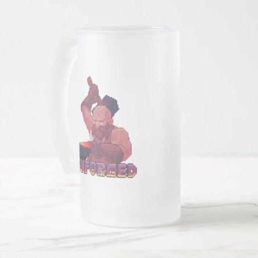 Geïronforeerde bierdrank matglas bierpul (Voorkant links)